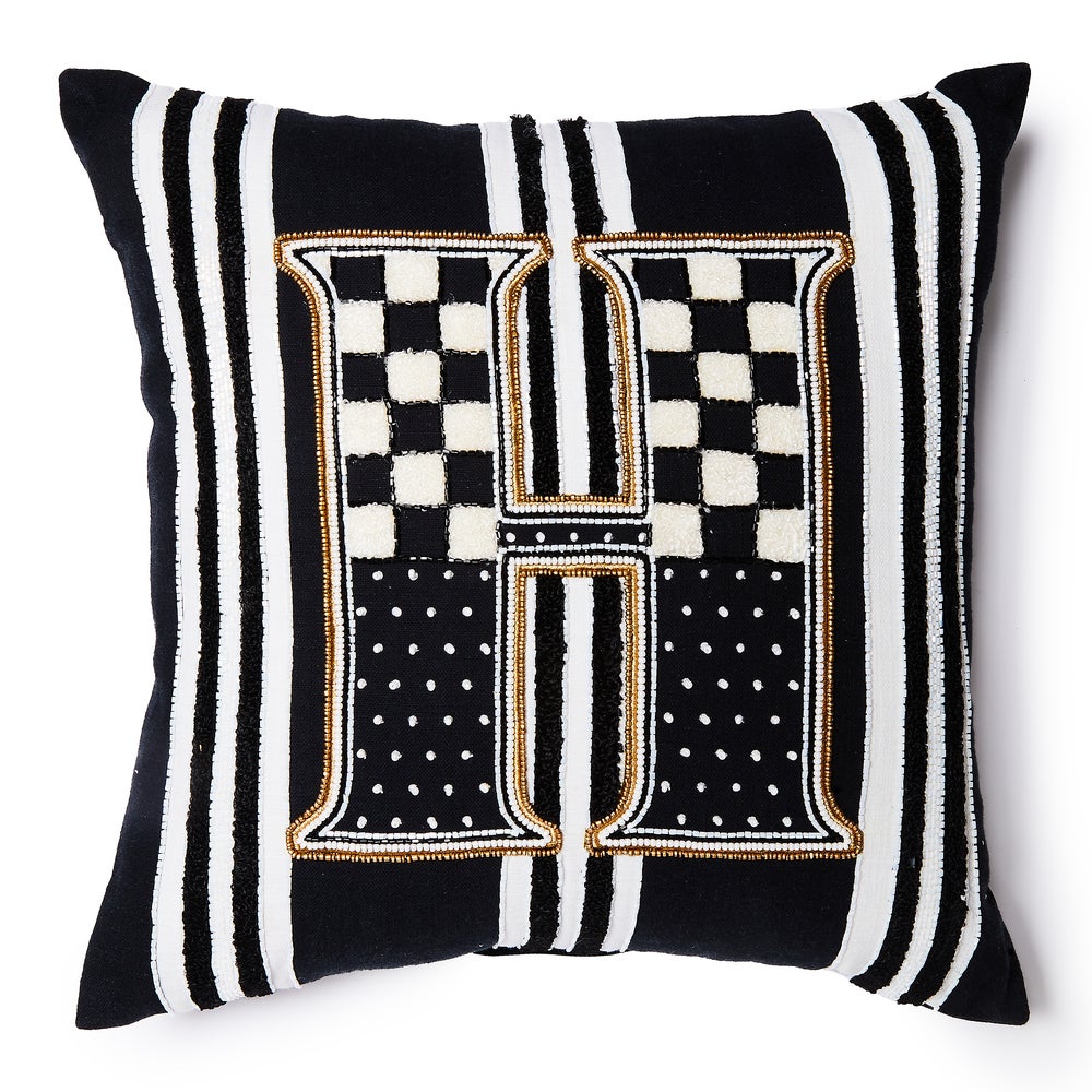 Monogram Throw Pillow - H mackenzie-childs Panama imagen 1