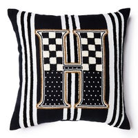 Monogram "H" Beaded Throw Pillow