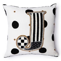 Monogram "J" Beaded Throw Pillow