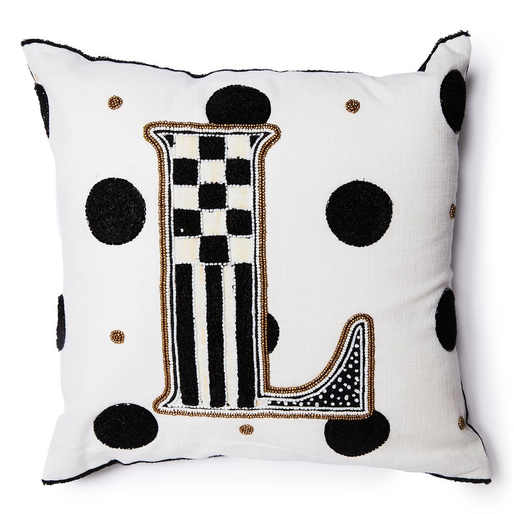 Monogram Throw Pillow - L mackenzie-childs Panama imagen 1