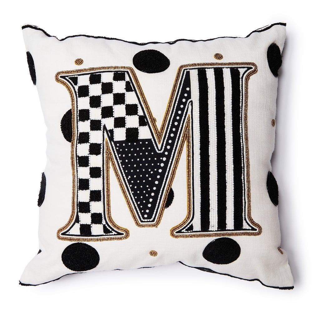 Monogram Throw Pillow - M mackenzie-childs Panama imagen 1