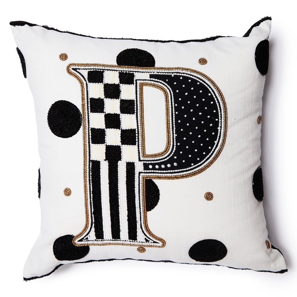 Monogram Throw Pillow - P mackenzie-childs Panama imagen 1