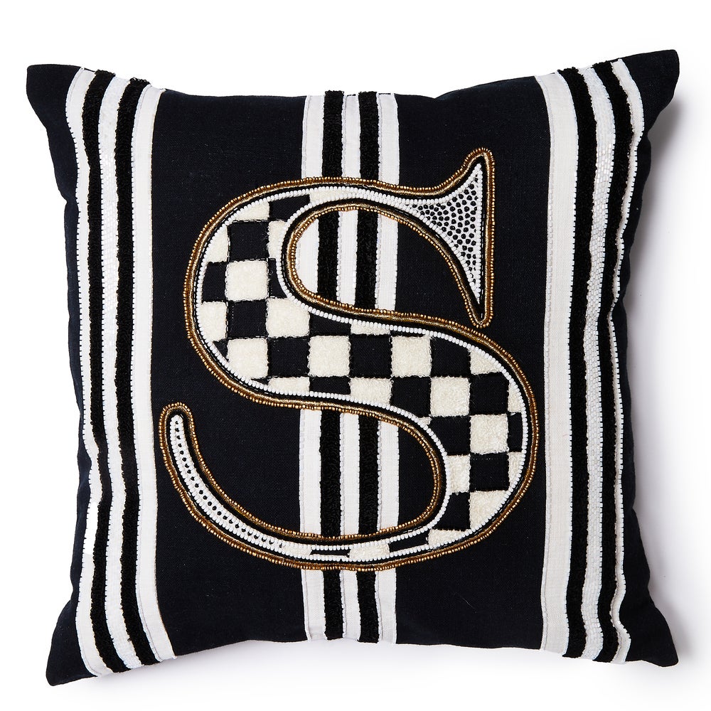 Monogram Throw Pillow - S mackenzie-childs Panama imagen 1