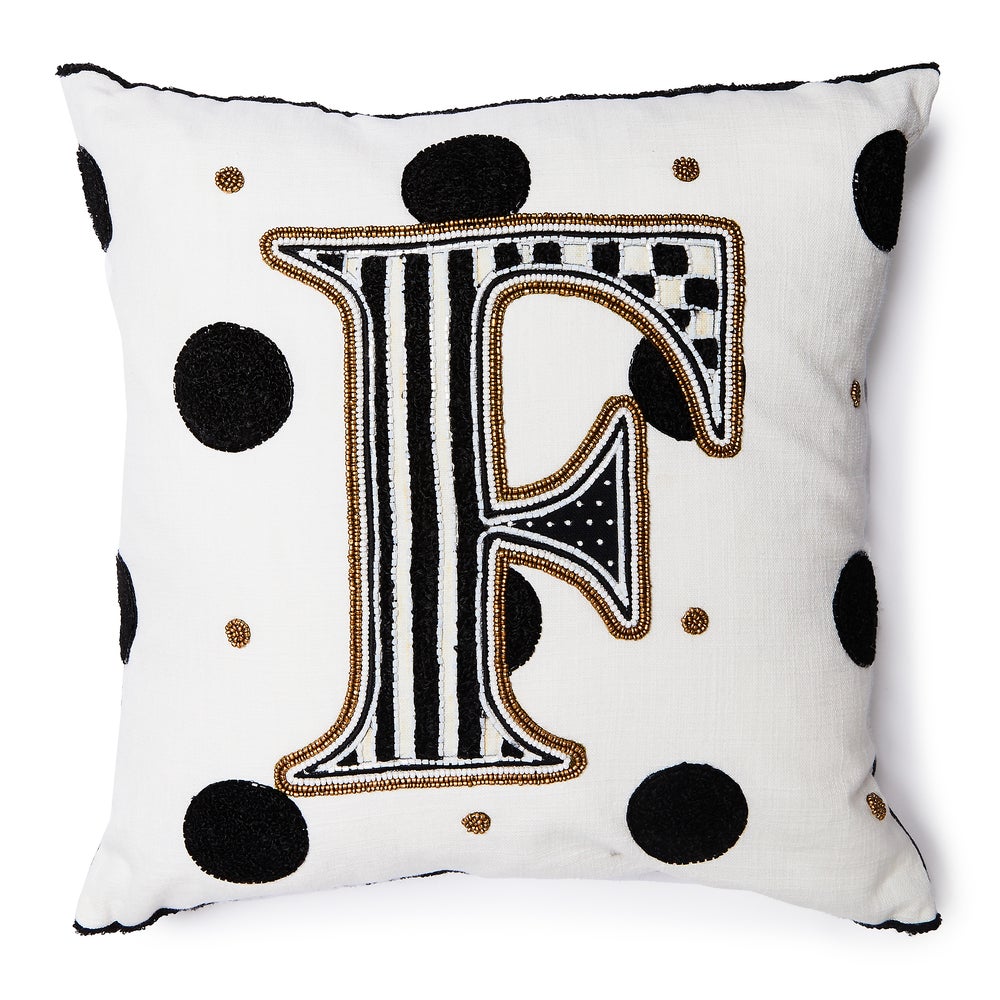 Monogram Throw Pillow - F mackenzie-childs Panama imagen 1