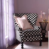 Rosy Check Reversible Scalloped Throw Pillow