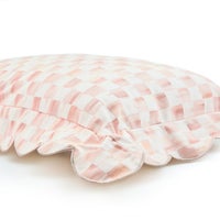 Rosy Check Reversible Scalloped Lumbar Throw Pillow