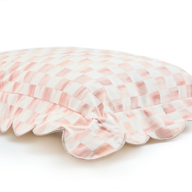 Rosy Check Reversible Scalloped Lumbar Throw Pillow image number 4