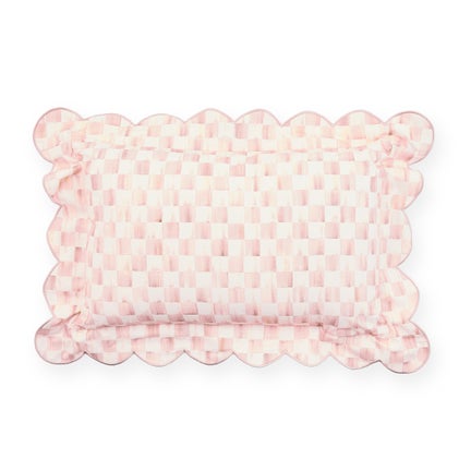Rosy Check Reversible Scalloped Lumbar Throw Pillow