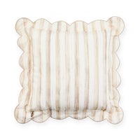Mocha Check Reversible Scalloped Throw Pillow