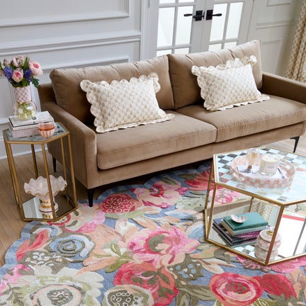 Mocha Check Reversible Scalloped Lumbar Throw Pillow