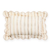 Mocha Check Reversible Scalloped Lumbar Throw Pillow