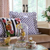 Check Reversible Scalloped Lumbar Throw Pillow