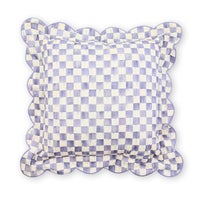 Check Reversible Scalloped Lumbar Throw Pillow
