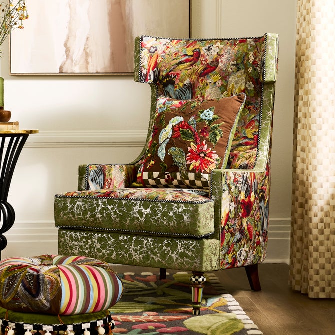 Green Check Birdsong Throw Pillow image number 2