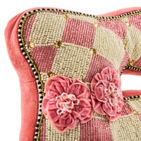 Pink Beaded Bunny Shaped Throw Pillow