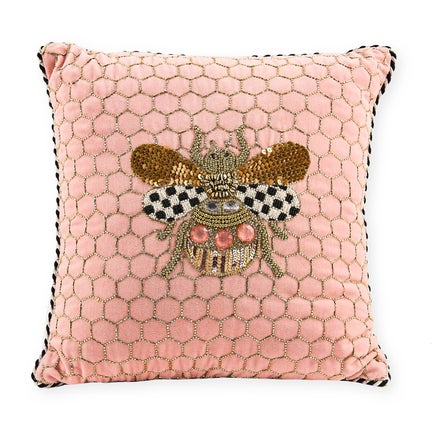 Queen Bee Pink Throw Pillow