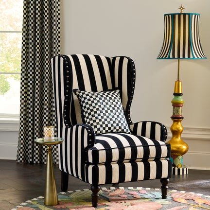 Courtly Check Ruffled Square Throw Pillow