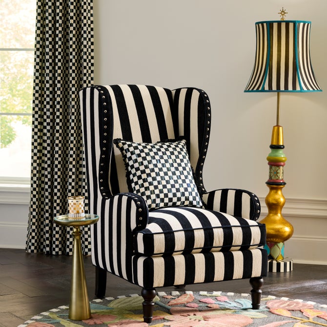 Courtly Check Ruffled Square Throw Pillow image number 1