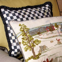 Courtly Check Ruffled Square Throw Pillow