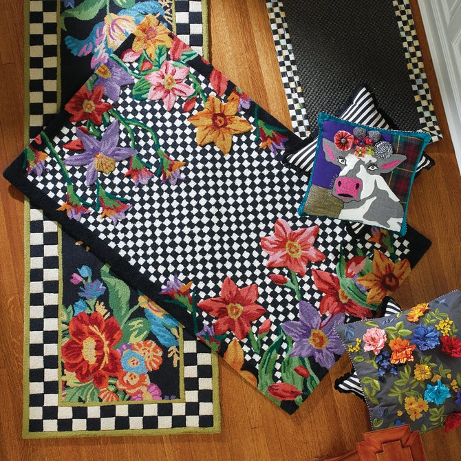 Courtly Check Ruffled Square Throw Pillow image number 2