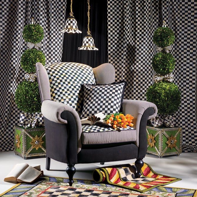 Courtly Check Ruffled Square Throw Pillow image number 4