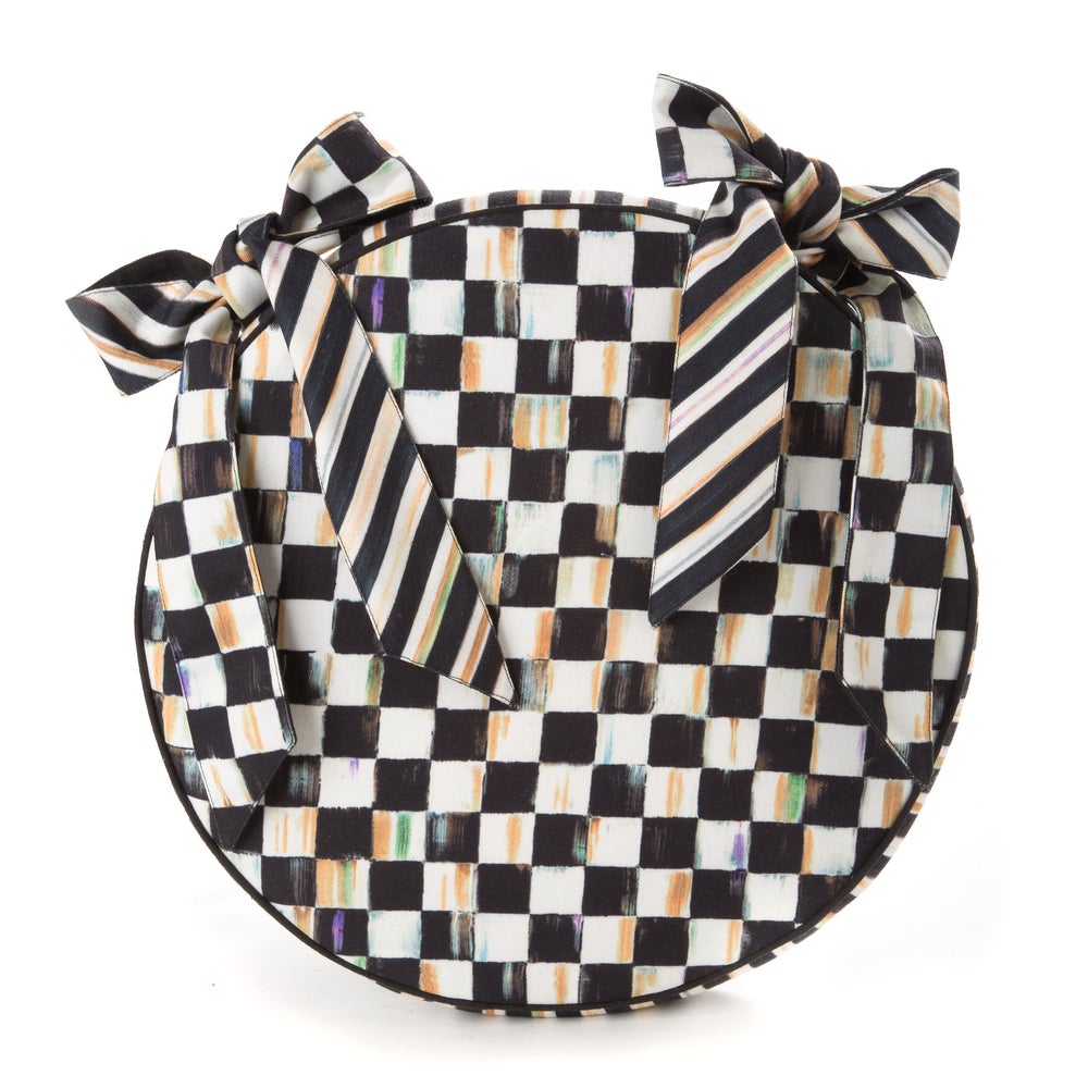 Courtly Check Round Stool Cushion mackenzie-childs Panama imagen 1