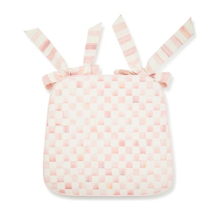 Rosy Check Chair Cushion