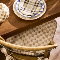 Mocha Check Chair Cushion