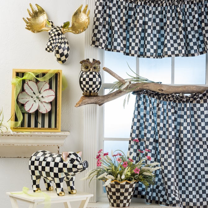Courtly Check Cafe Curtains, Set of 2 image number 9