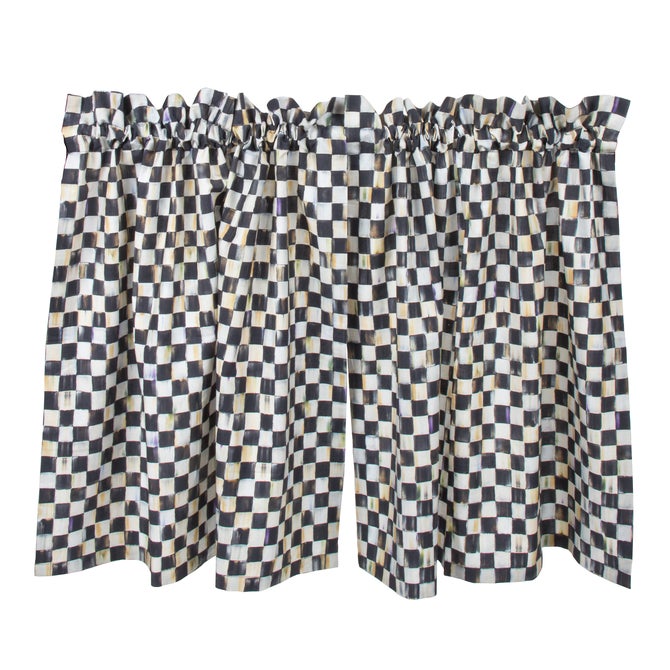 Courtly Check Cafe Curtains, Set of 2 image number 0