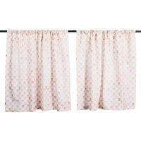 Rosy Check Cafe Curtains, Set of 2
