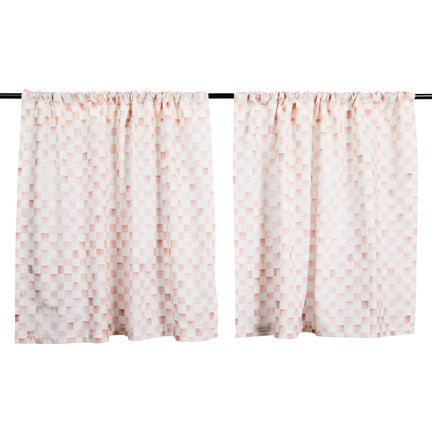 Rosy Check Cafe Curtains, Set of 2