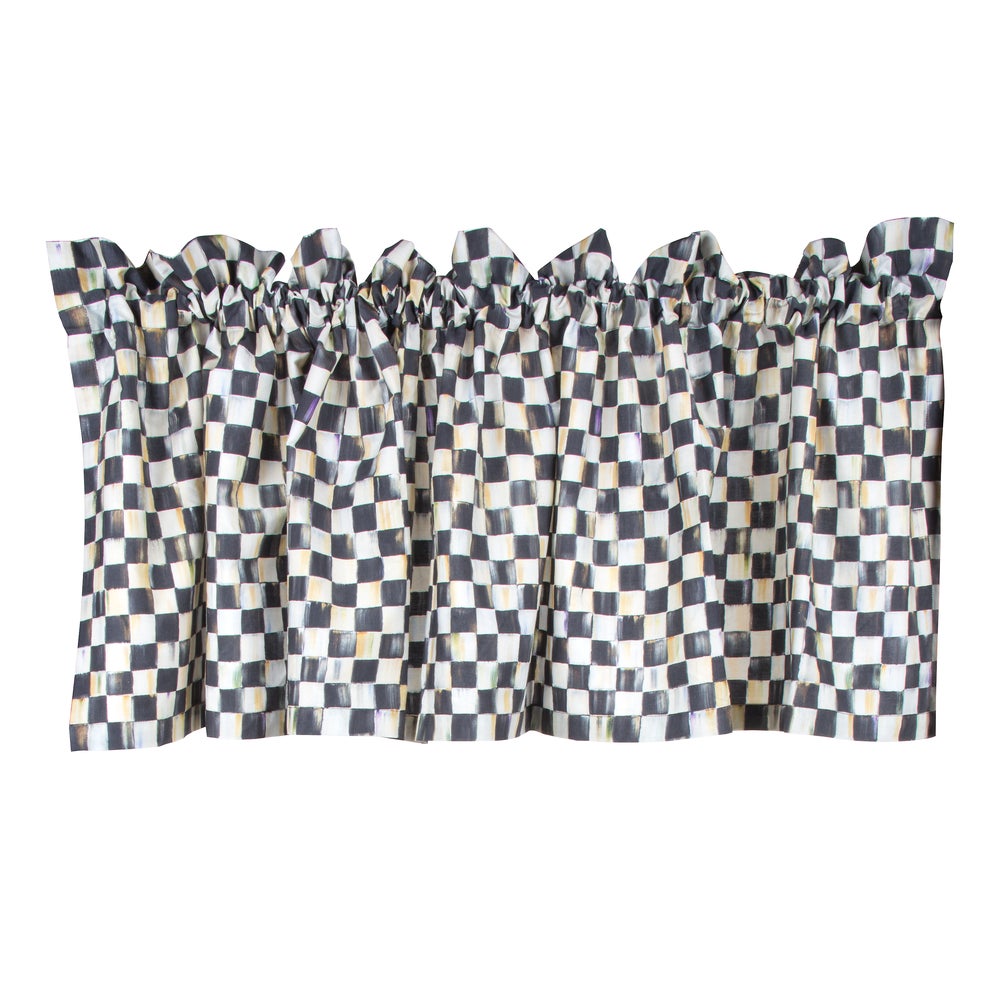 Check Rod Pocket Cafe Valance - Courtly Check mackenzie-childs Panama imagen 1