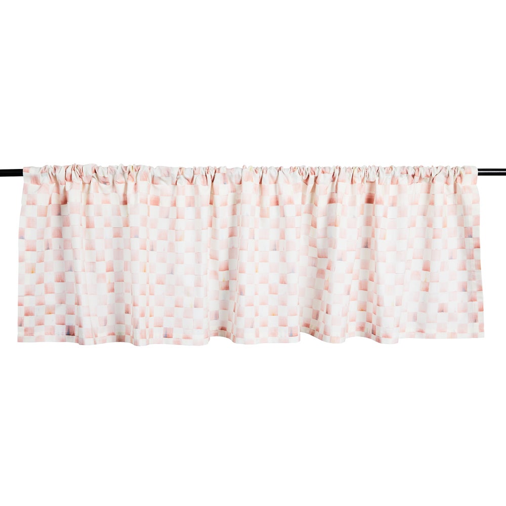 Check Rod Pocket Cafe Valance - Rosy Check mackenzie-childs Panama imagen 1