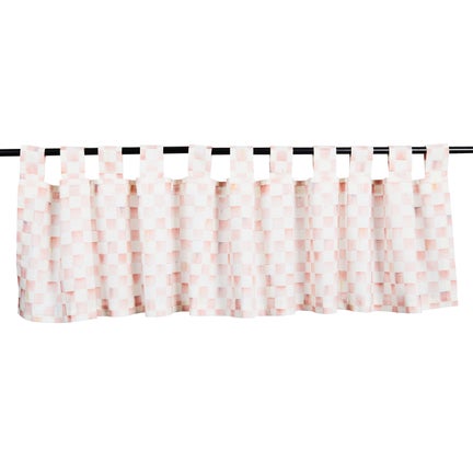 Rosy Check Tab Top Valance