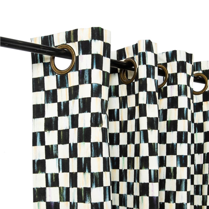 Courtly Check 84" Grommet Top Curtain Panel image number 1