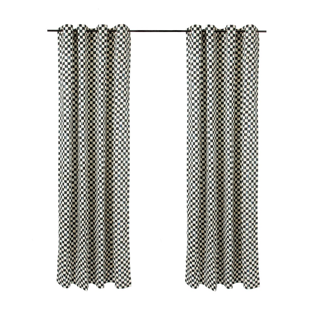 Grommet Top Curtain Panel - Courtly Check, 84