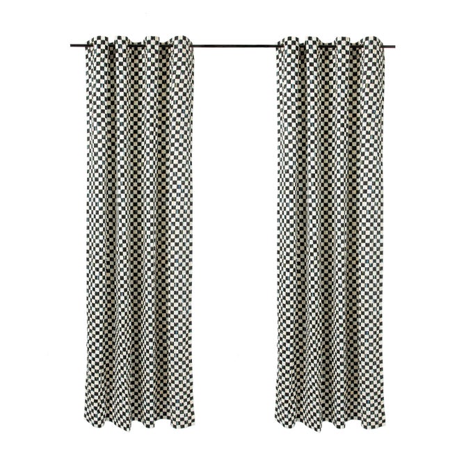 Courtly Check 84" Grommet Top Curtain Panel image number 0