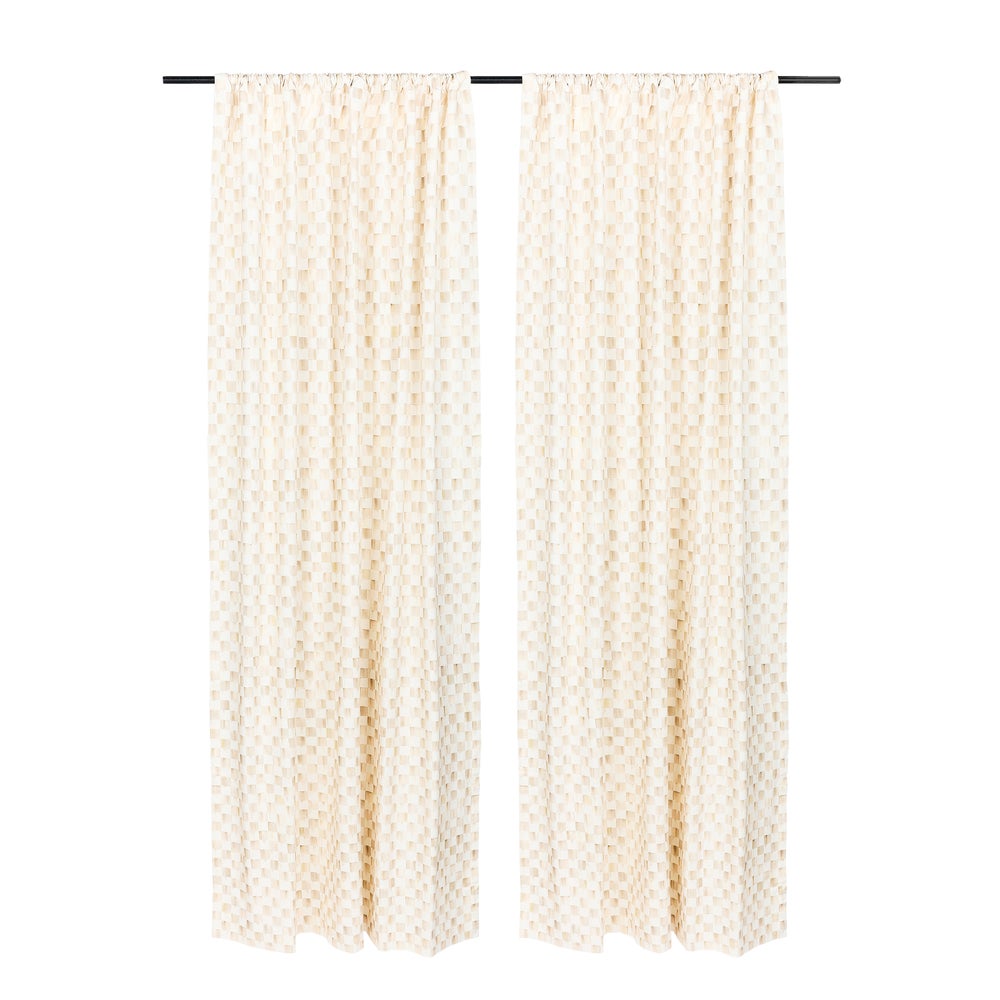 Grommet Top Curtain Panel - Mocha Check, 84