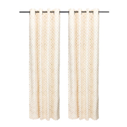 Mocha Check 84" Grommet Curtain Panel