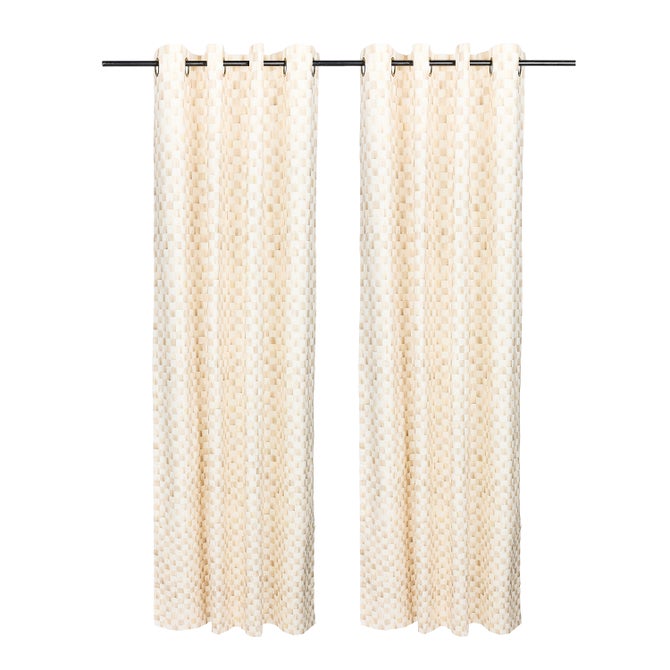 Mocha Check 84" Grommet Curtain Panel image number 0