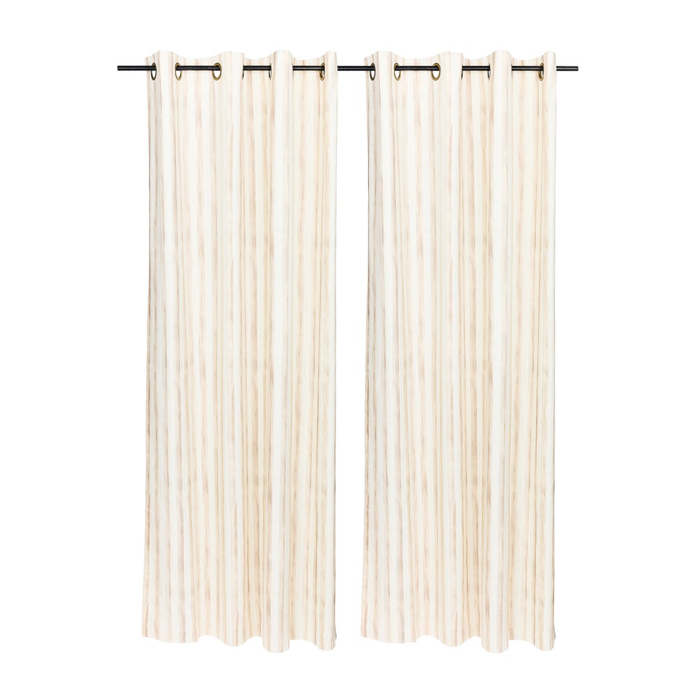 Grommet Top Curtain Panel - Mocha Stripe, 84