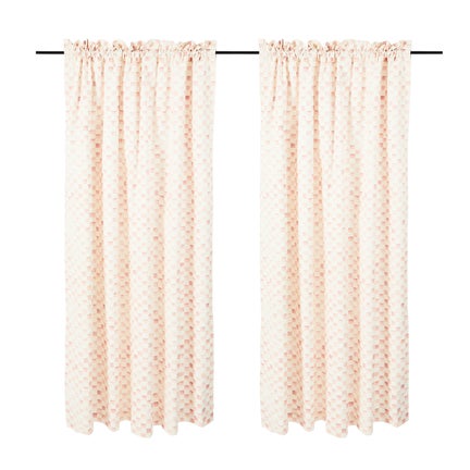Rosy Check 84" Curtain Panel