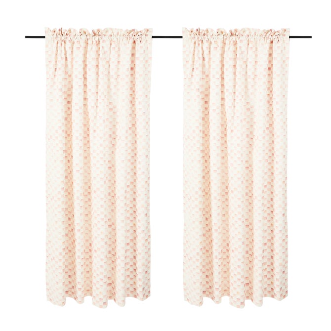 Rosy Check 84" Curtain Panel image number 0