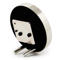 Flower Market Silver Plated Round Desk Clock