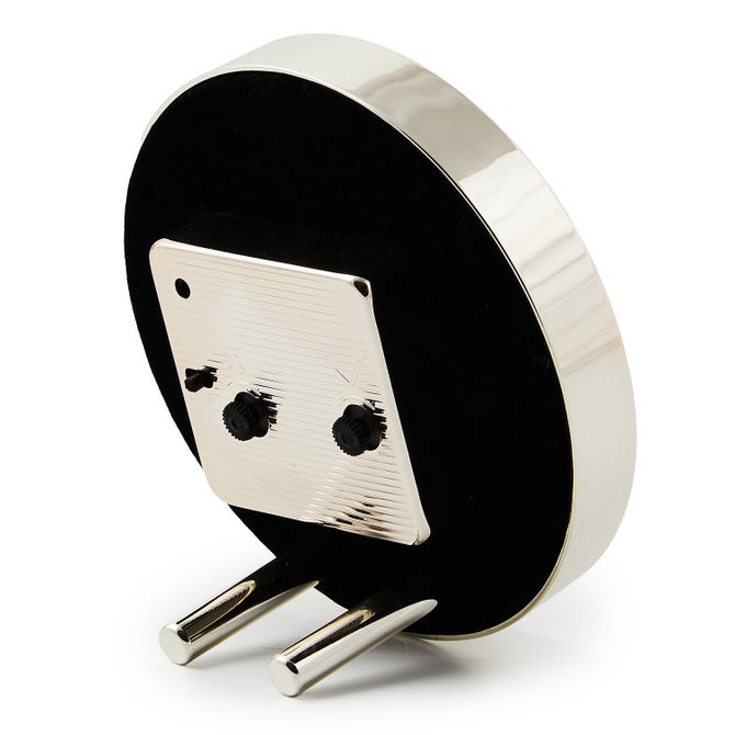 Flower Market Silver Plated Round Desk Clock image number 1