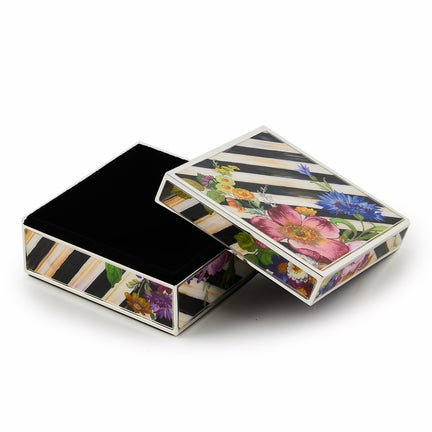 Flower Market Silver Plated Trinket Box