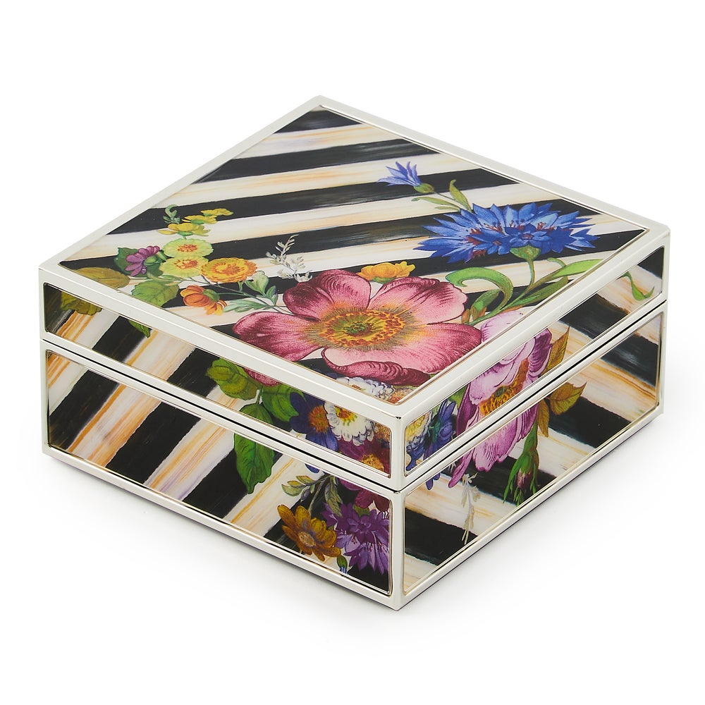 Flower Market Silver Plated Trinket Box mackenzie-childs Panama imagen 1