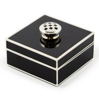 Black Silver Plated Trinket Box with Check Knob