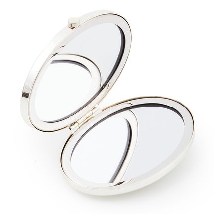 Sterling Check Silver Plated Compact Mirror